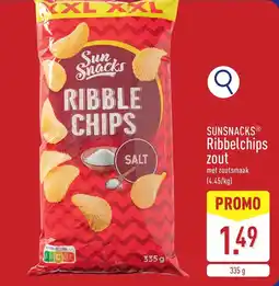 ALDI Sunsnacks Ribbelchips zout aanbieding