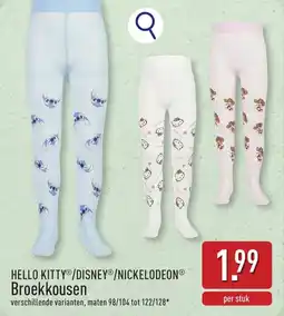 ALDI Hello kitty/Disney/Nickelodeon Broekkousen aanbieding