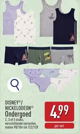 ALDI Disney/ Nickelodeon Ondergoed aanbieding