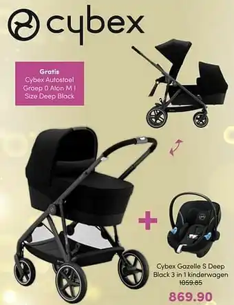 Baby & Tiener Cybex gazelle s deep black 3 in 1 kinderwagen aanbieding