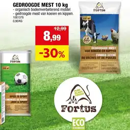Hubo Gedroogde mest van koeien en kippen aanbieding