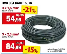 Hubo XVB CCA KABEL aanbieding