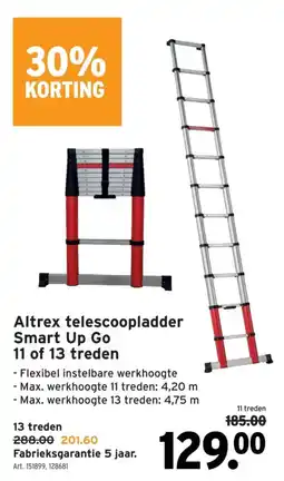 GAMMA altrex telescoopladder smart up go aanbieding