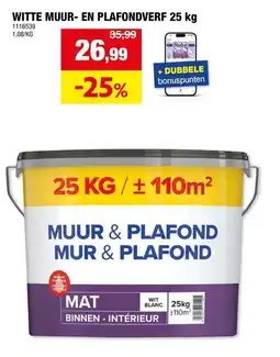 Hubo witte muur- en plafondverf aanbieding