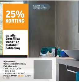 GAMMA Wandpaneel Element XL PVC steengrijs aanbieding