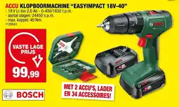 Hubo Accu klopboormachine easyimpact 18v-40 aanbieding