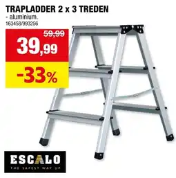 Hubo trapladder 2 x 3 treden aluminium aanbieding