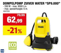 Hubo Dompelpomp zuiver water sp9.000 aanbieding