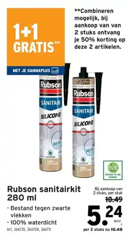 GAMMA Rubson sanitairkit aanbieding