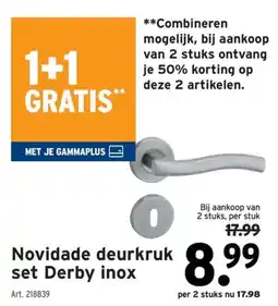 GAMMA Novidade deurkruk set Derby inox aanbieding