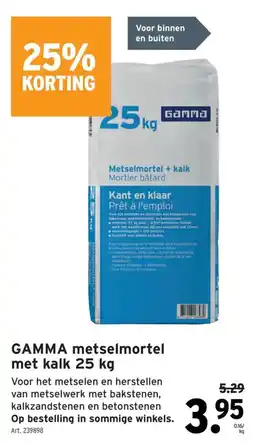 GAMMA Gamma metselmortel met kalk aanbieding