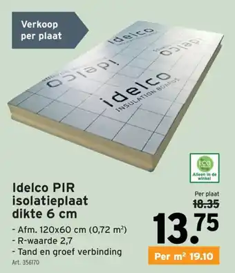 Idelco PIR isolatieplaat