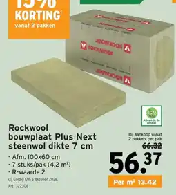 GAMMA Rockwool bouwplaat Plus Next aanbieding