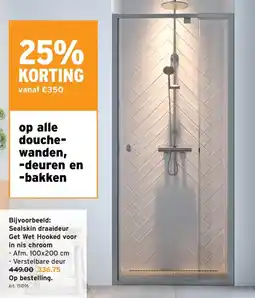GAMMA douche-wanden, -deuren en -bakken aanbieding