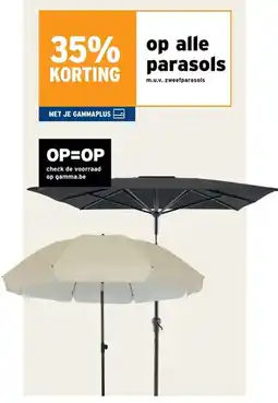 GAMMA Parasols aanbieding