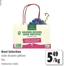 Colruyt Boni Selection rode druiven pitloos aanbieding