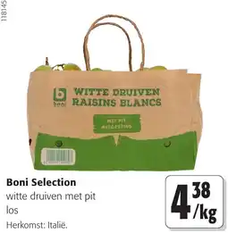 Colruyt Boni Selection witte druiven met pit aanbieding