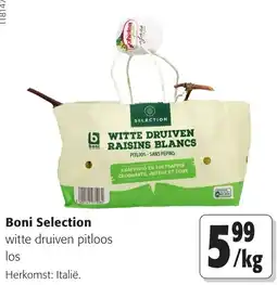 Colruyt Boni Selection witte druiven pitloos aanbieding