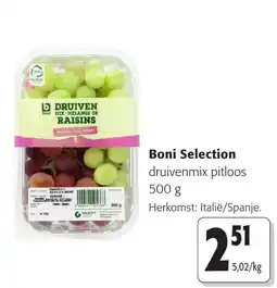 Colruyt Boni Selection druivenmix pitloos aanbieding