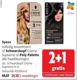 Colruyt Syoss volledig assortiment of Schwarzkopf Creme Supreme of Poly Palette aanbieding