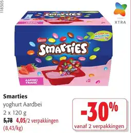Colruyt Smarties yoghurt Aardbei aanbieding