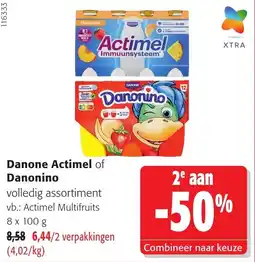 Colruyt Danone Actimel of Danonino aanbieding