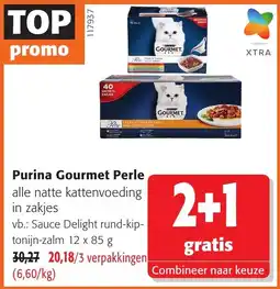 Colruyt Purina Gourmet Perle alle natte kattenvoeding in zakjes aanbieding