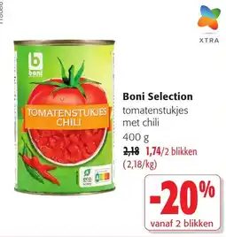 Colruyt boni selection tomatenstukjes chili aanbieding