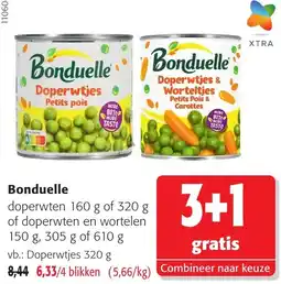 Colruyt Bonduelle doperwtjes en worteltjes aanbieding