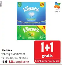 Colruyt Kleenex volledig assortiment aanbieding