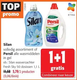 Colruyt Silan volledig assortiment of Persil alle wasmiddelen in gel aanbieding