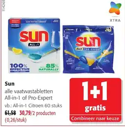 Colruyt Sun alle vaatwastabletten All-in-1 of Pro-Expert aanbieding