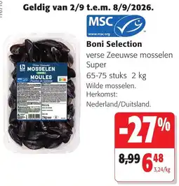 Colruyt Boni Selection verse Zeeuwse mosselen aanbieding