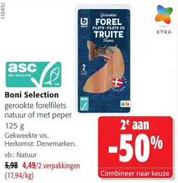 Colruyt Boni Selection gerookte forelfilets aanbieding