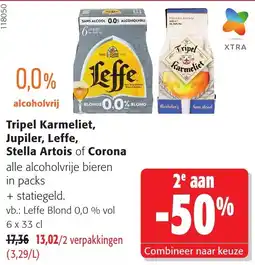 Colruyt Tripel Karmeliet, Jupiler, Leffe, Stella Artois of Corona aanbieding