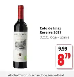 Colruyt Coto de Imaz Reserva 2021 aanbieding