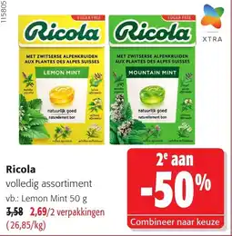 Colruyt Ricola volledig assortiment aanbieding