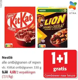 Colruyt Nestlé alle ontbijtgranen of repen aanbieding
