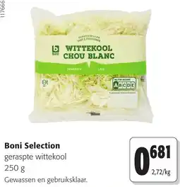 Colruyt Boni Selection geraspte wittekool aanbieding
