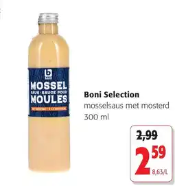 Colruyt Boni Selection mosselsaus met mosterd aanbieding