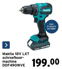 GAMMA makita 18v lxt schroefboormachine ddf490wve aanbieding