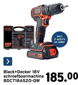 GAMMA Black+Decker 18V schroefboormachine aanbieding