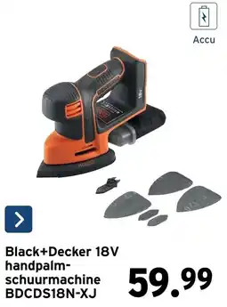 GAMMA Black+decker 18v handpalm-schuurmachine aanbieding