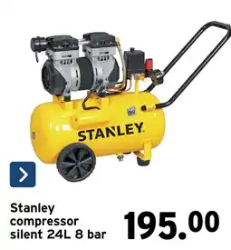 GAMMA Stanley compressor silent 24L 8 bar aanbieding
