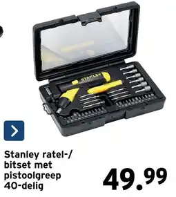GAMMA Stanley ratel-/bitset met pistoolgreep aanbieding