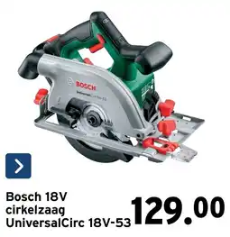 GAMMA Bosch 18V cirkelzaag UniversalCirc 18V-53 aanbieding