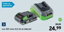 GAMMA Lux 20V accu 2,0 Ah en laderset aanbieding