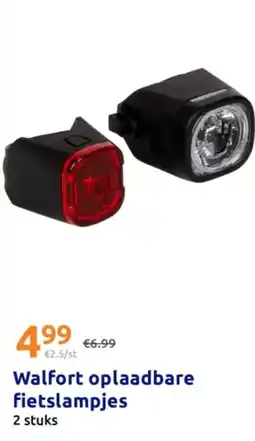 Action Walfort oplaadbare fietslampjes aanbieding