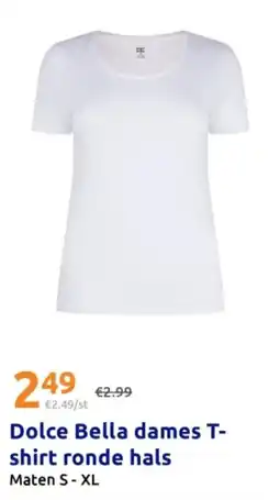 Action Dolce Bella dames T-shirt ronde hals aanbieding