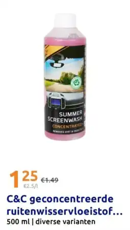 Action C&C geconcentreerde ruitenwisservloeistof aanbieding